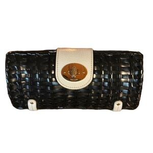 Kate Spade Jude Cherbourg black wicker bag. Cotton lining. Euc turn lock closure